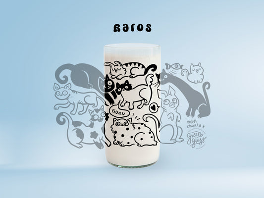 Vaso Raros Miau Glass Color Transparente 500ml