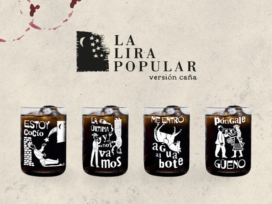 La Lira Popular Versión Caña - Juego de 4 Vasos