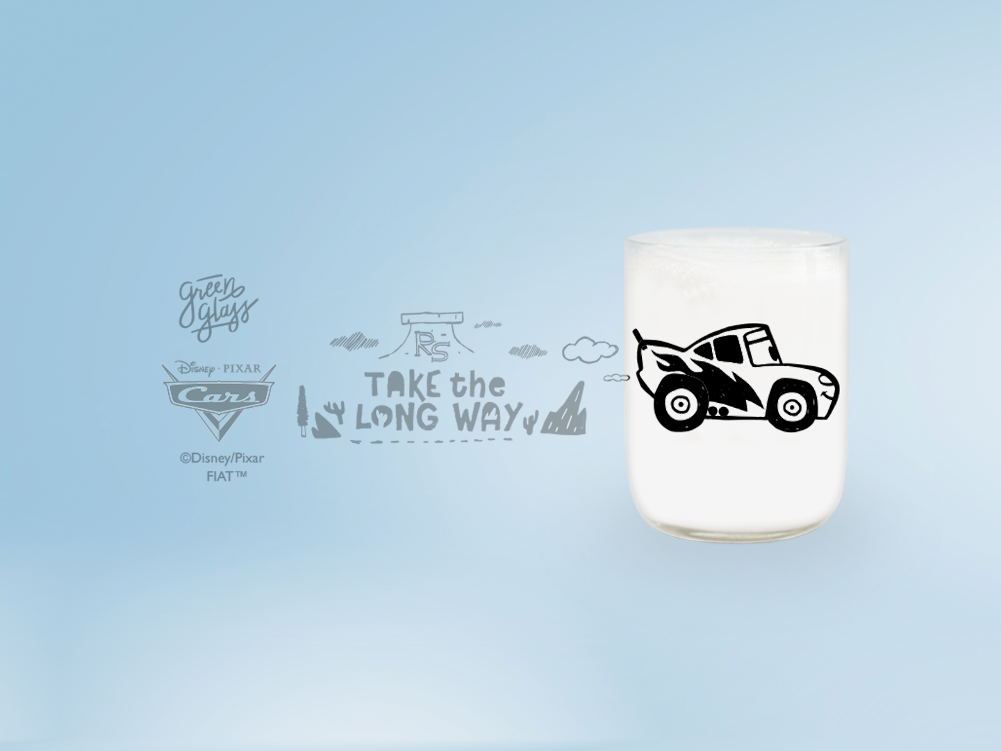 Vaso Long Way Cars Colección Mini Color Transparente