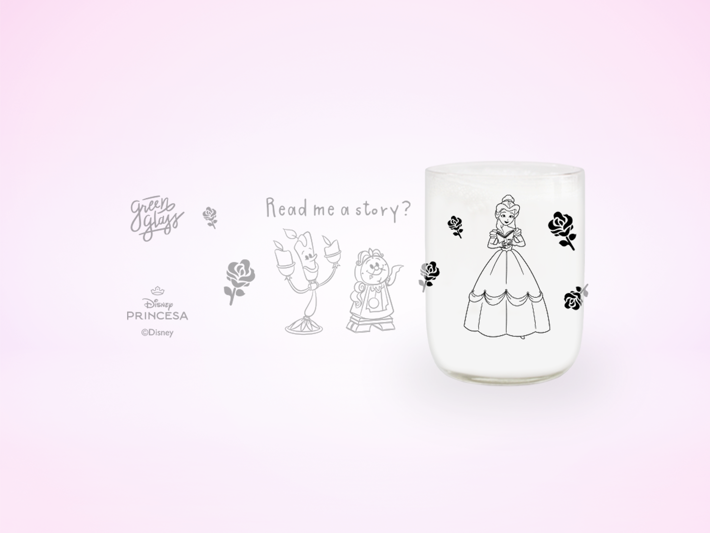 Vaso Story Disney Princesa Colección Cute Color Transparente